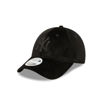 Abbildung von New Era York Yankees MLB Damenkappe Samt gebogener Schirm Strapback schwarz Basecap Frau Mädchen One Size