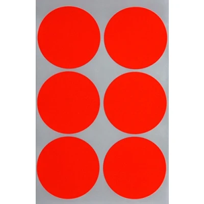 Abbildung von Etiketten Neon Rot 50 mm runde Aufkleber 5 cm Sticker 180 Stück von Royal Green