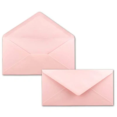 Abbildung von 25 Brief Umschläge Rosa DIN Lang 110 x 220 mm (11 22 cm) Nassklebung ohne Fenster Ideal für Einladungs Karten Serie FarbenFroh