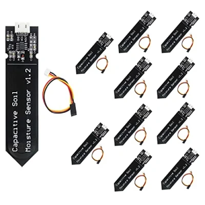 Abbildung von iHaospace 10 Stück Gardena Bodenfeuchtesensor Feuchtigkeitssensor kapazitiver Soil Moisture Sensor Modul V2.0 Feuchtesensor Kompatibel mit Arduino