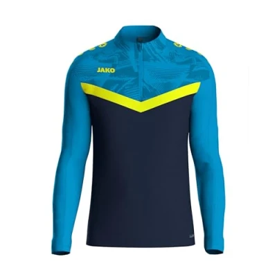 Abbildung von JAKO Ziptop Kinder Unisex Iconic Gr. 164 Marine/JAKO blau/Neongel Atmungsaktives Sport Sweatshirt für mit Keep Dry Funktion und wärmender, weicher Fleece Innenseite