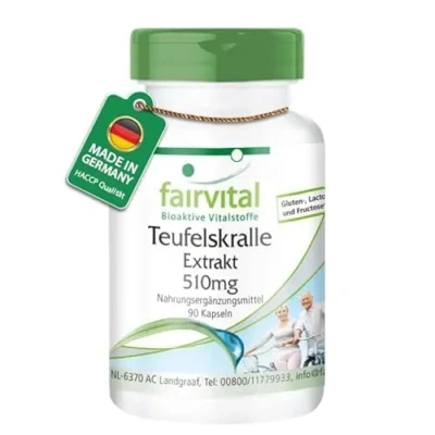 Abbildung von Fairvital Teufelskralle Kapseln 510mg 90 HOCHDOSIERT VEGAN Harpagophytum procumbens