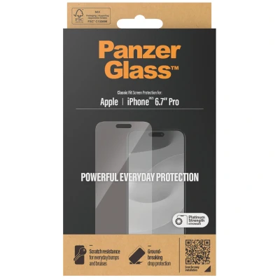 Abbildung von Apple iPhone 15 Pro Max Panzerglas PanzerGlass Anti Bacterial Displayschutzfolie Antibakterieller Screen Protector für das