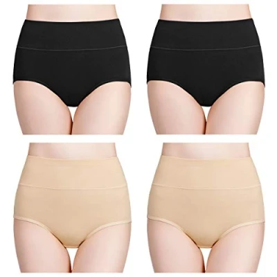 Abbildung von wirarpa Damen Unterhosen Baumwolle Slips Hoher Taille Atmungsaktive Taillenslip Wochenbett Unterwäsche Mehrpack Größen 32 58, Mehrfarbig04 5er Pack, Small (36)