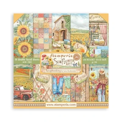 Abbildung von Scrapbooking Pad 10 sheets cm 30,5x30,5 (12&quot;x12&quot;) Sunflower Art