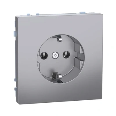 Abbildung von Schneider Electric Merten MEG2301 6036 Schuko Steckdose, Steckklemmen, Schutzkontaktsteckdose, System Design, Edelstahl, Made in Germany