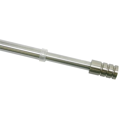 Abbildung von GARDINIA Vitragestange Zylinder, Ausziehbar, Ohne Bohren, Metall Stange inkl. 2 Schraubhaken, Scheibenstange, Ø 10 mm, Länge 40 65 cm, Edelstahl Optik