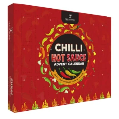 Abbildung von Hot Sauce Adventskalender 2024 24 Tage Chili für Männer Set Schokoladenfreier Frauen Challenge (Rot)