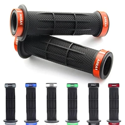 Abbildung von Universal Fahrradgriffe, E Bike Lenkergriffe Quad Griffe ATV Griffgummis 2 x 22mm (Stripe) (Orange)