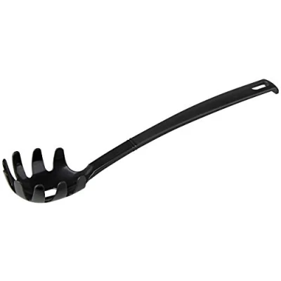 Abbildung von FACKELMANN 23745 30cm hängbar Spaghettilöffel Nero, Küchenhelfer aus Kunststoff, Nudellöffel für beschichtete Pfannen und Töpfe (Farbe: Schwarz), Menge: 1 Stück
