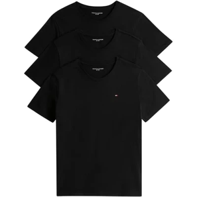 Abbildung von Tommy Hilfiger Herren 3P Ss Tee Um0Um03379 S/S T Shirt, Black (Black/Black/Black), S