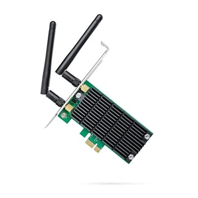 Abbildung von TP Link Archer T4E WLAN PCIe Netzwerkkarte AC1200 mit 2x2 MIMO und Beamforming (867MBit/s auf 5GHz, 300MBit/s 2,4GHz, 2 abnehmbaren Antennen, geeignet für Windows 10/8.x/7/X)