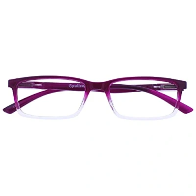 Abbildung von OPULIZE See Brille Blaulichtfilter Schmal Rahmen Federscharniere Verbessern Den Schlaf Computerbrille Gaming Entspiegelt Lila Herren Damen B9 5+0.00