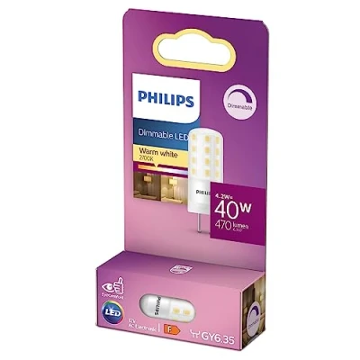 Abbildung von Philips LED Standard Brenner mit 40W, GY6.35 Sockel, warmweiß, dimmbar