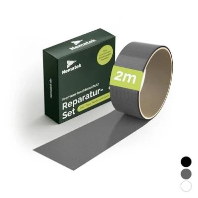 Abbildung von Nematek Fliegengitter Reparatur Set 2 Meter Klebeband Reparaturband für Moskitonetz, Insektenschutz Tür und Fenster anthrazit