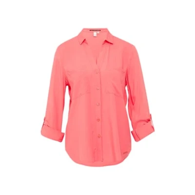 Abbildung von QS Viskosebluse mit Turn up und aufgesetzten Taschen Koralle 36