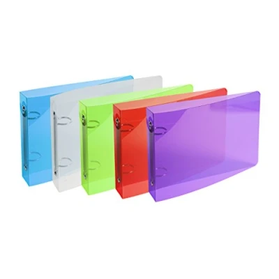 Abbildung von Exacompta 51099E Ringbuch Crystal DIN A5 aus flexiblem transluzentem Polypropylen 2 O Ring Mechanik Rücken 35mm 1 Stück Zufallsfarbe ideal für Schule und Büro Ringhefter Ringordner Ringbuchordner