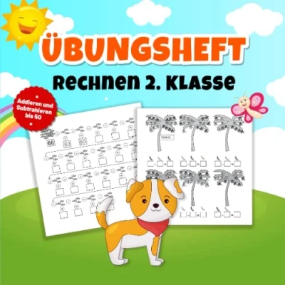 Abbildung von Übungsheft rechnen 2. Klasse: spielerisch Mathe lernen, addieren und subtrahieren im Zahlenraum bis 50, 2er 9er Reihe üben vieles mehr...