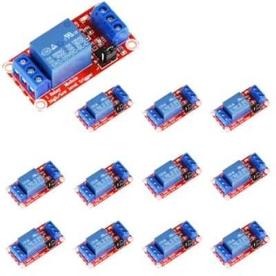 Abbildung von GERUI 12 Stück Einkanal Relaismodul 5V/12V Relaisschalter mit OPTO Isolierung High Low Level Trigger Relais Modul OptokopplerUnterstützung Hoch und Niedrig (12, Volt)