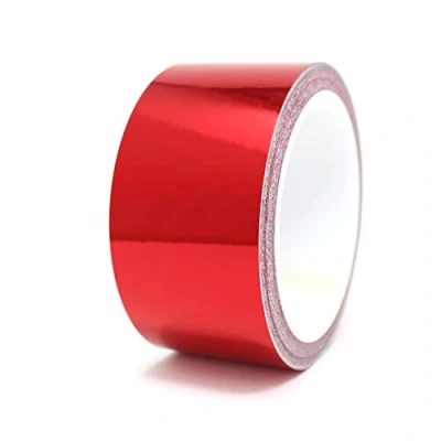 Abbildung von 8,5 Meter Glanz Zierstreifen Auto Motorrad Boot Modellbau Silber Chrom Finest Folia Dekorstreifen Seitenstreifen Klebestreifen (Chrom Rot, 30mm Breite)
