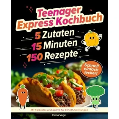 Abbildung von Teenager Express Kochbuch: 150 Rezepte, in 15 Minuten fertig, Mit maximal 5 Zutaten: schnell einfach lecker: Farbfotos und Schritt für Anleitungen