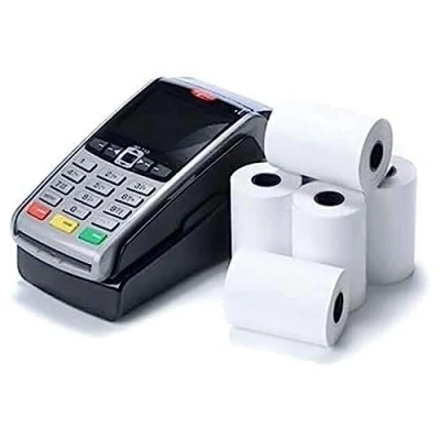 Abbildung von Kassen Papierrollen für Kreditkarten Rechnungen, PDQ Thermo Papier, 57 x 40 mm 100 Rolls