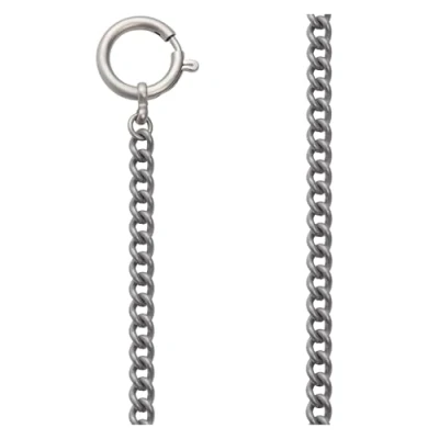 Abbildung von REGENT Herren Taschenuhr Kette 6 mm Breite 31 cm Länge mit Karabiner Rundpanzer Grau PS 06
