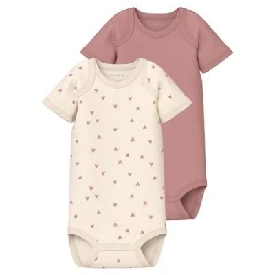 Abbildung von NAME IT Baby Mädchen Nbfbody 2p Ss Buttercream Hearts Noos, Buttercream, 86