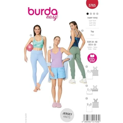 Abbildung von burda easy Schnittmuster Damen Träger Top Gr. 34 48