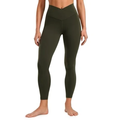 Abbildung von CRZ Yoga Damen Butterluxe Cross Waist Workout Leggings V High Bauchkontrolle Lounge 71cm Olivgrun 38