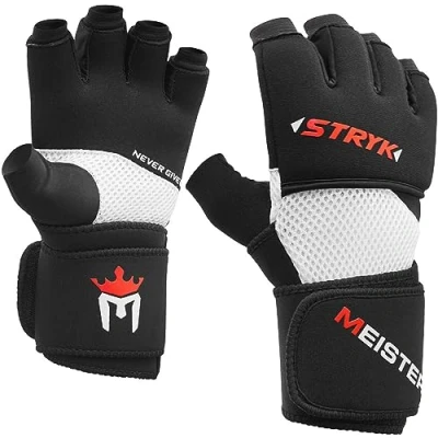 Abbildung von Meister Inner STRYK Handschuhe mit EliteGel für Boxen und MMA Schwarz XL