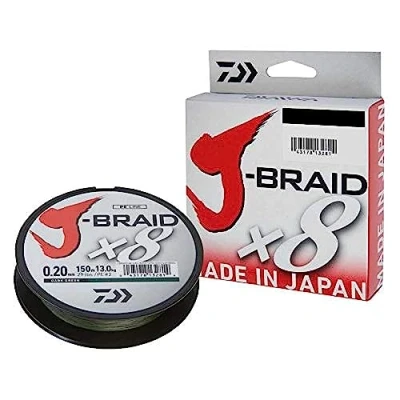 Abbildung von Daiwa J Braid X8 0.35mm 36kg 300m d. green Geflochtene Schnur