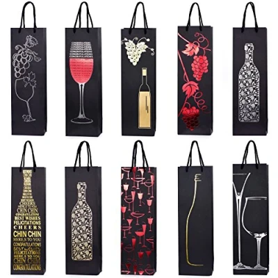 Abbildung von 10 verschiedene Flaschentüten Geschenktüten für Wein Prosecco und Champagner 40 x 12 9 cm
