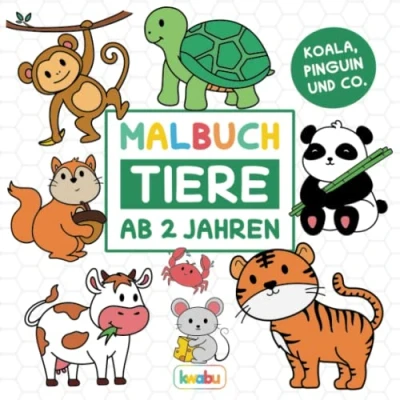 Abbildung von Malbuch Tiere Koala, Pinguin und Co.: Für Kinder ab 2 Jahren Löwe, Pferd, Elefant viele weitere Tiermotive zum Ausmalen Kritzeln