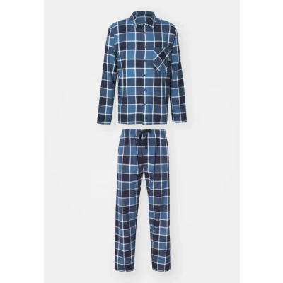 Abbildung von Schiesser Schlafanzug LANG Nachtwäsche Set, Herren, Größe: 48, Blau