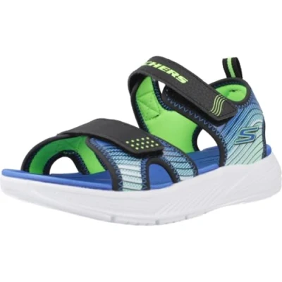 Abbildung von Skechers Microspec Splash Riemensandalette für Kinder, Größe: 28, Black/lime/blue Schuhe