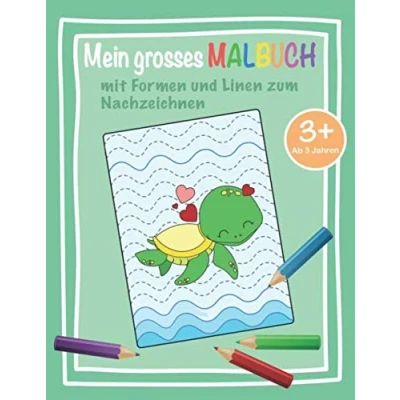 Abbildung von Mein grosses Malbuch mit Formen und Linien zum Nachzeichnen Ab 3 Jahren: Malheft für Vorschulkinder Kindergarten Kinder Lernen Spass ... Motive Ideal kleine Hände