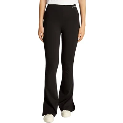Abbildung von Calvin Klein Damen Leggings Milano Elastic ausgestelltes Bein, Schwarz (Ck Black), XL
