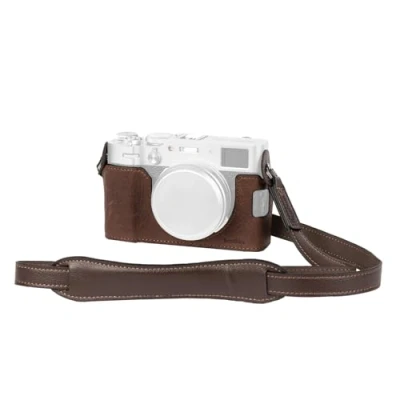 Abbildung von SMALLRIG Half Leather Case Kit X100VI Halbledertasche Set mit Schultergurt, Kamera im Retro Stil aus Leder Rahmen Aluminiumlegierung für FUJIFILM (Braun) 4699