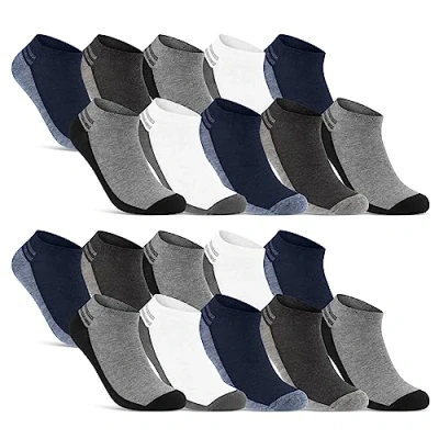 Abbildung von 8 12 20 Paar Sneaker Socken Herren Mehrfarbig Baumwolle 16737 (20 43 46)
