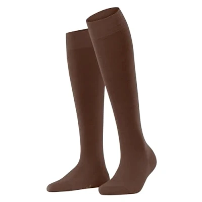 Abbildung von FALKE Damen Softmerino W KH Wolle Baumwolle lang einfarbig 1 Paar Kniestrümpfe, Braun (Cinnamon 5186), 41 42