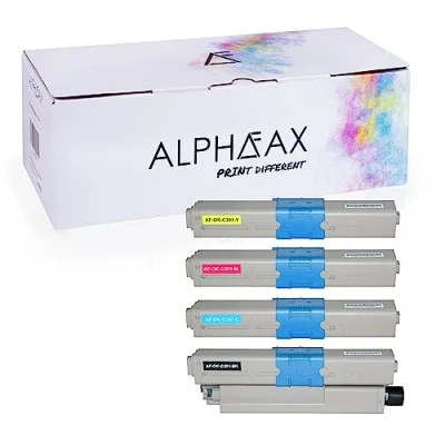 Abbildung von 4 Toner kompatibel mit Oki C301, C321DN, C301DN, MC332DN, MC342DN, MC342DNW, MC340 Series Schwarz 2.200 Seiten, Color je 1.500 Seiten