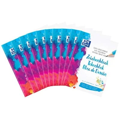 Abbildung von OXFORD Zeichenblock Schule, 10er Pack, DIN A3, blanko, 20 Blatt