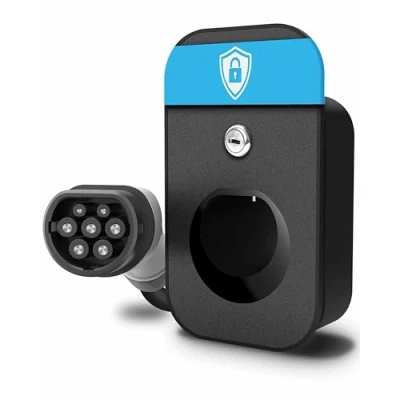 Abbildung von Parkwächter E1 Kabel Organizer für Wallbox mit Schloss, Docking Station EV Ladekabel Stecker Typ 2, Ladestation Wandhalter, E Auto Kabelhalter, Kindersicherung und Diebstahlsicherung