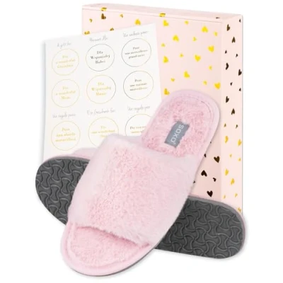 Abbildung von soxo Plüsch Hausschuhe Damen Lustige Geschenke Pantoletten Für Frauen Slipper Sommer Geschenk 37/38 Rosa