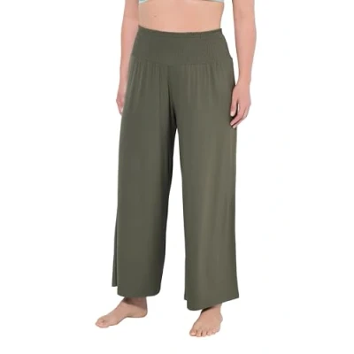 Abbildung von Ulla Popken Women&#039;s, weites Bein, breiter Elastikbund Marlenehose, Olivgrau, 50W x 32L