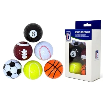 Abbildung von PGA TOUR Einzigartige Fun Sport Golfbälle (6er Set), Mehrfarbig, PGAT167