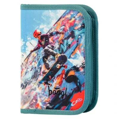Abbildung von Baagl Federmäppchen für Jungen Schüleretui, Federtasche, Federmappe Schreibwaren Etui, Federpenal, Schulmäppchen (Skatepark)