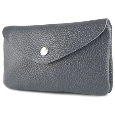 Abbildung von modamoda de P11 Damen Leder Geldbörse Portemonnaie Medium Handmade in Italy, Farbe:Mitternachtsblau
