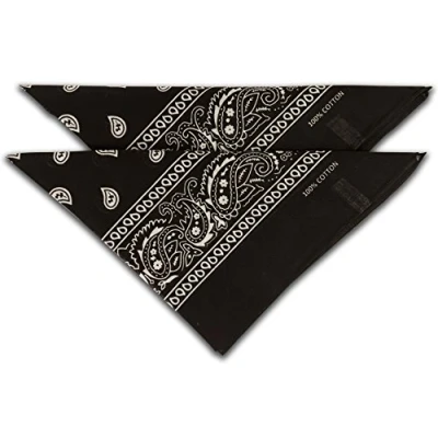 Abbildung von fashionchimp Nicki Halstuch aus 100% Baumwolle im 2er Set, Unisex Bandana, AZO Frei (Schwarz)